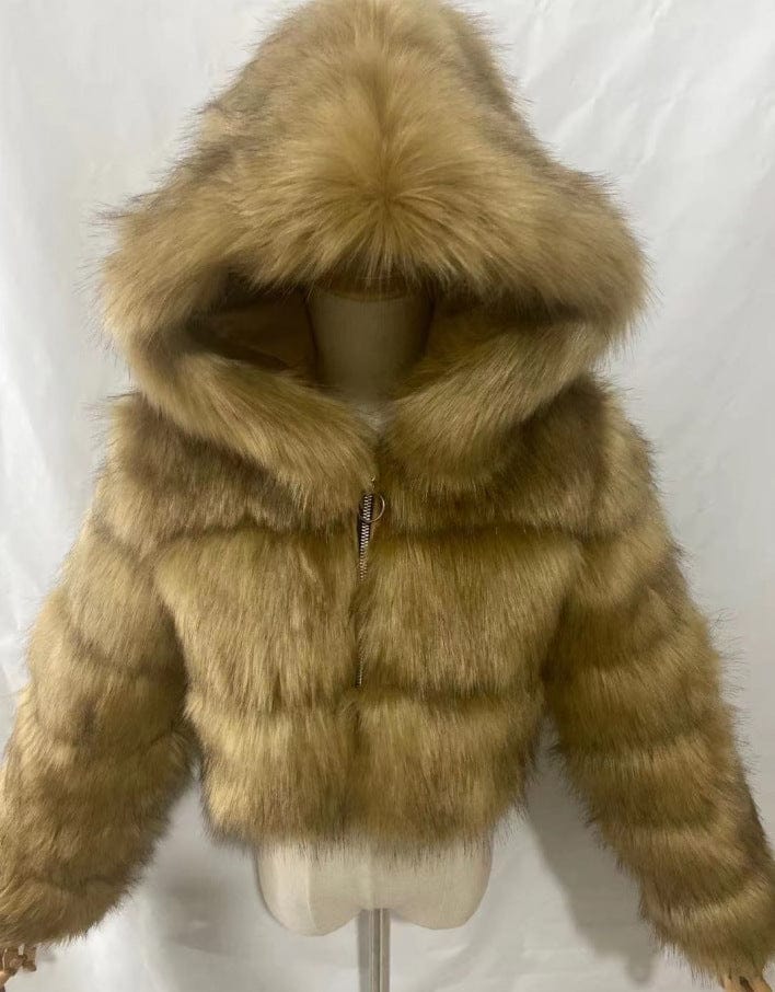 Elegant Hooded Faux Fur Jacket for Women - Image 4