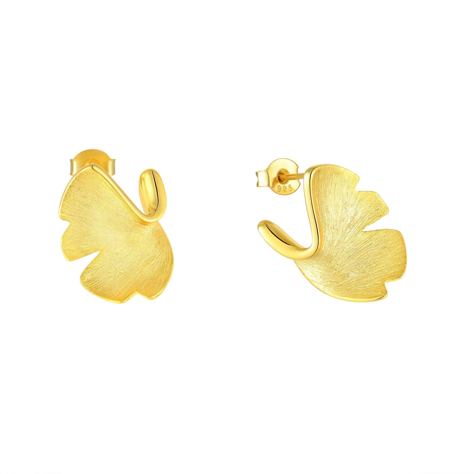 925 Sterling Ginkgo Biloba Earrings for Elegant Style - Image 4