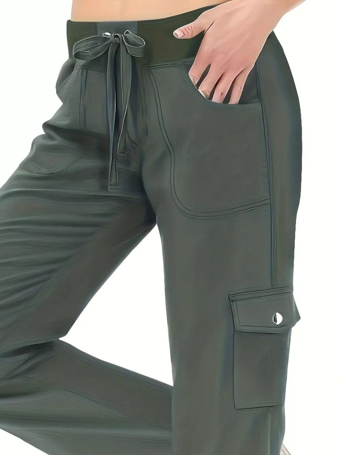 Relaxed Fit Active Pants with Drawstring Waist - Image 3