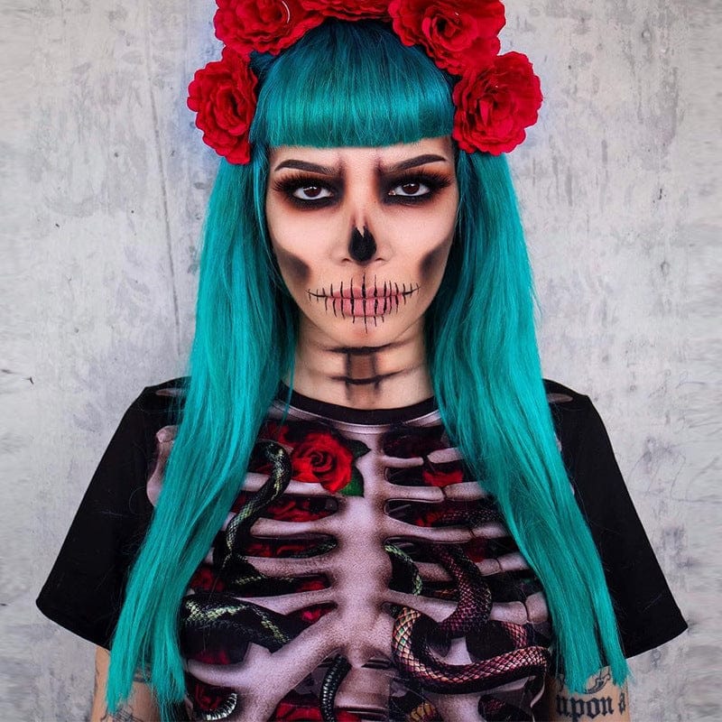 Halloween Costume Skull Print Dress for Women - Perfect Skull Print Halloween Dress - Image 4