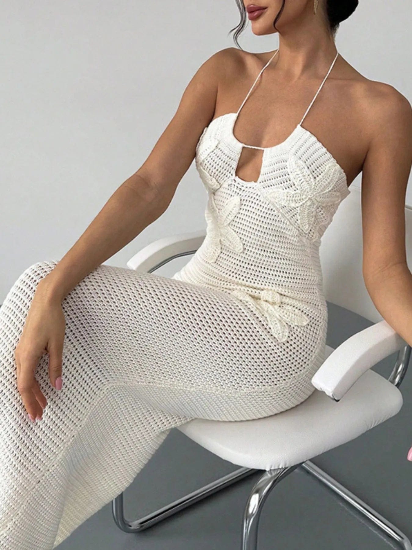 Crochet Backless Midi Dress for Effortless Style - Image 4