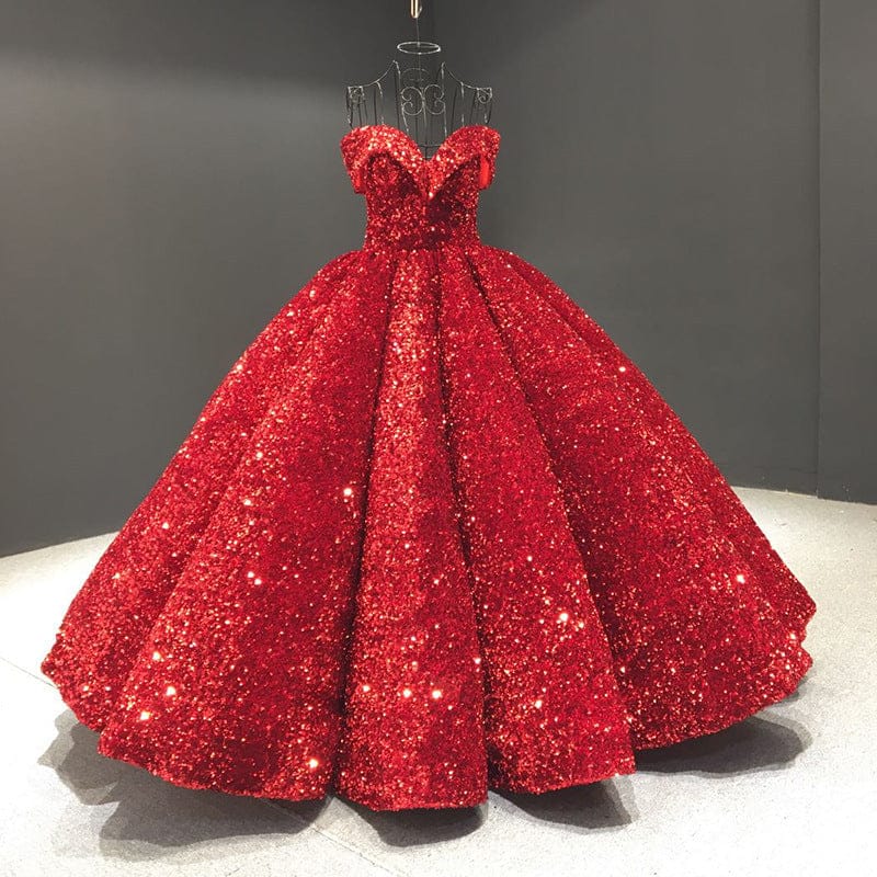 Luxury Bridal Wedding Dress - Sequined Ball Gown - Image 3