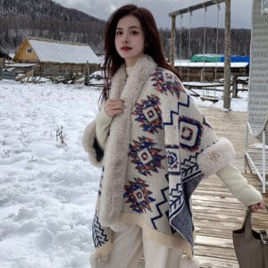 Tibet-Inspired Boho Cloak | Cozy Warm Wrap