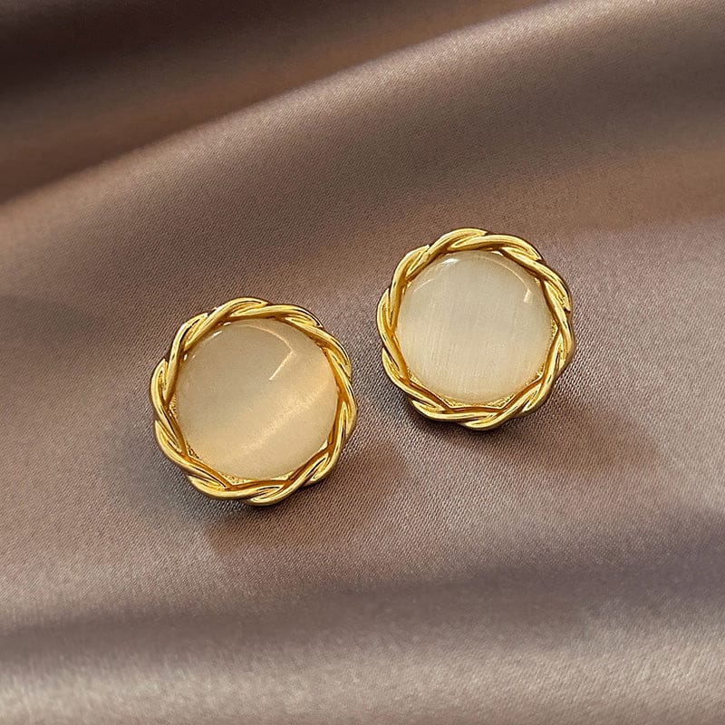 Opal Sunflower Stud Earrings | Silver Needle Cute Earrings - Image 4