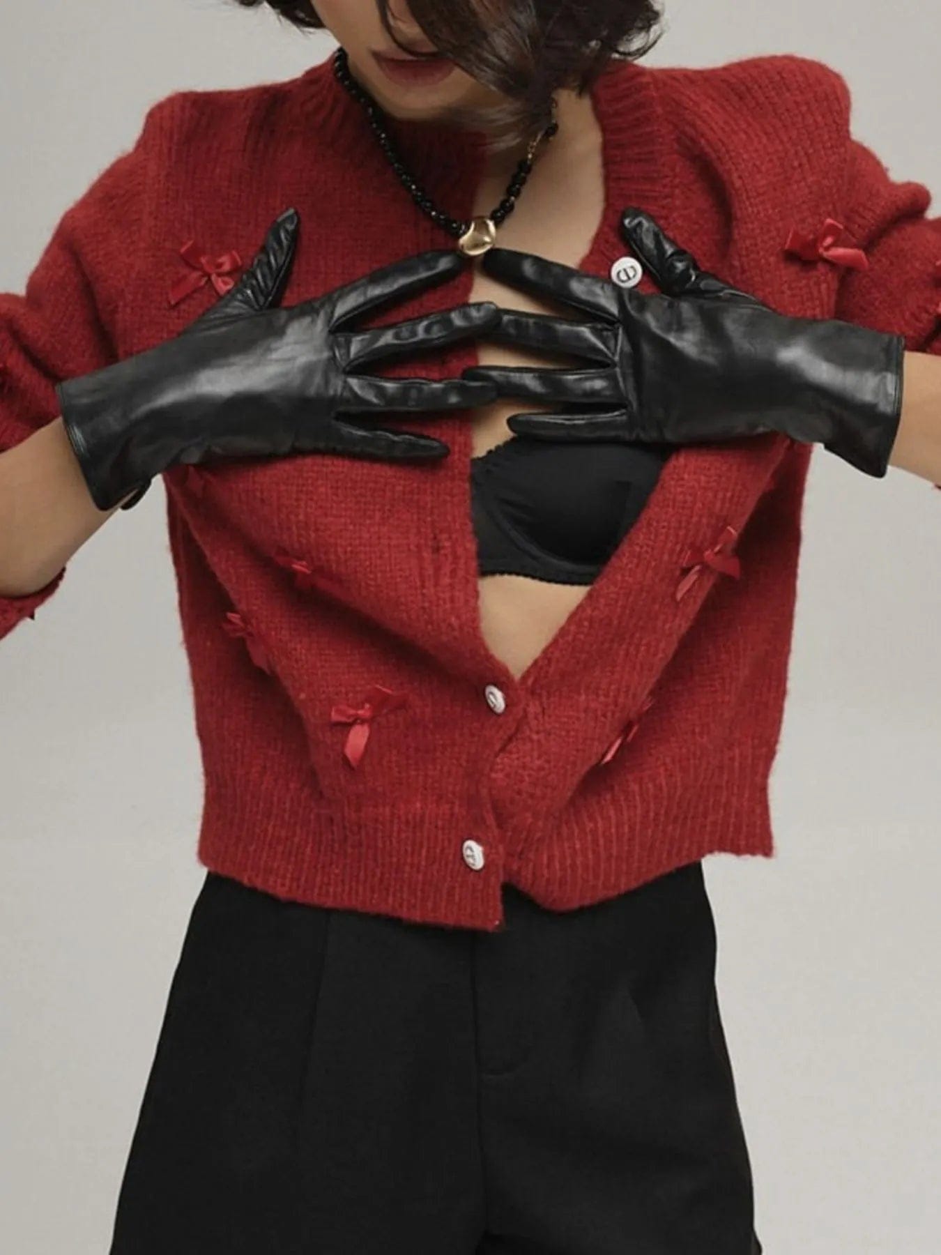 Bow Button Up Cardigan: Stylish Comfort with Long Sleeves - Image 2