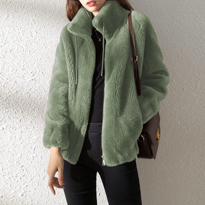 Women’s Double-Faced Fleece High-Neck Cardigan - Image 4