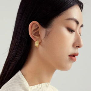 925 Sterling Ginkgo Biloba Earrings for Elegant Style