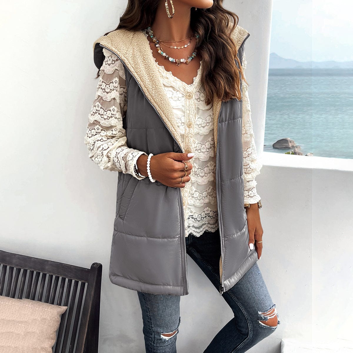 Women’s Solid Color Jacket – Simple Fashion Outerwear - Image 5