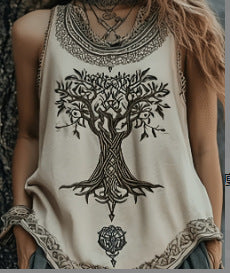 Artistic Vintage Tank Top | Slim Fit Summer Top - Image 3