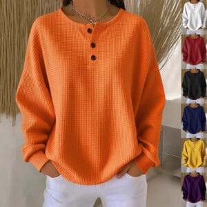 Long-sleeved Pullover T-shirt Round Neck Top