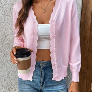 Ribbed Edge Cardigan - Stylish Button-Up Knit Cardigan for Every Season