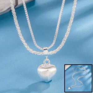 Women’s Double Layer Heart Necklace – Electroplated Copper Jewelry