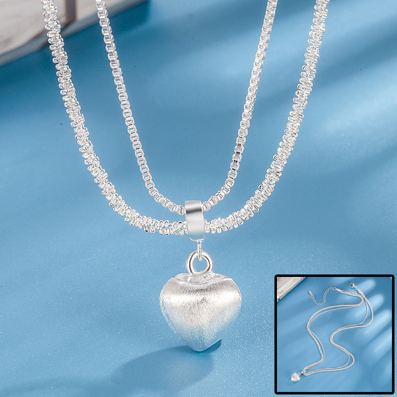 Women’s Double Layer Heart Necklace – Electroplated Copper Jewelry