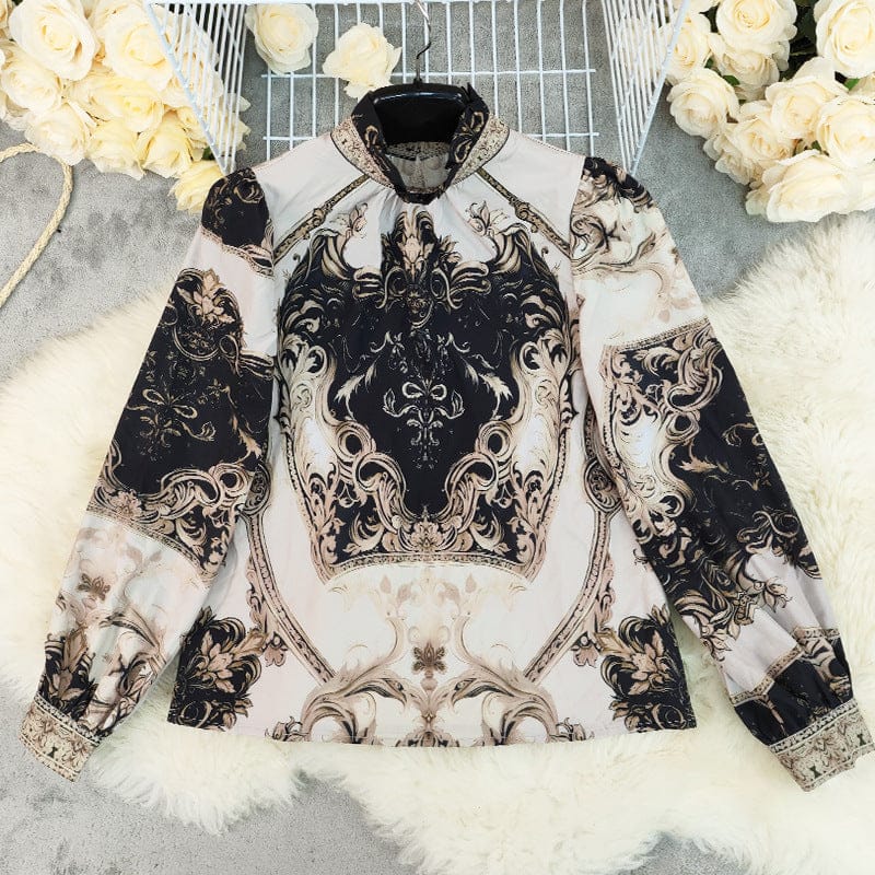 Chic Long Sleeve Top with Stylish Print - Image 5