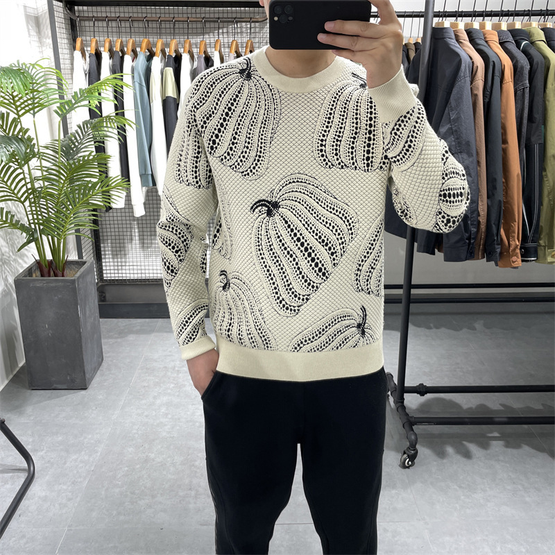 Winter New Pumpkin Jacquard Slim-fitting Sweater Bottoming Shirt - Image 7