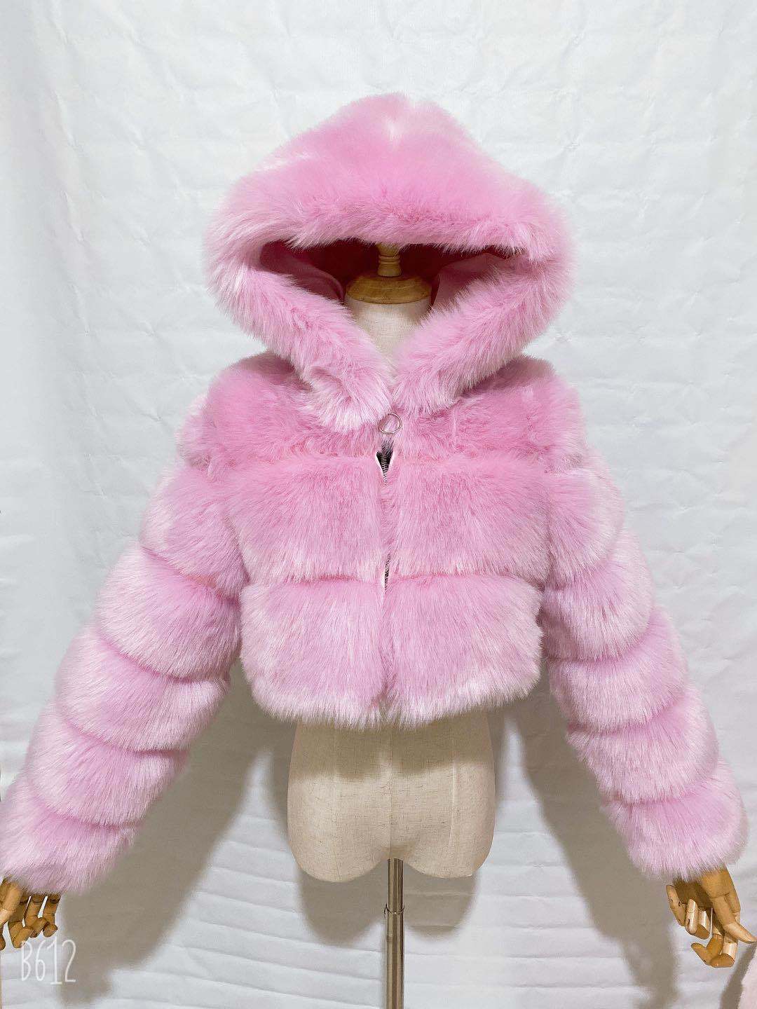 Elegant Hooded Faux Fur Jacket for Women - Image 5