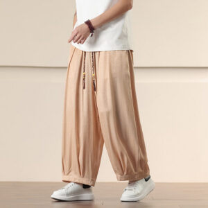 Men’s Straight-Leg Cropped Pants –  Casual Trousers