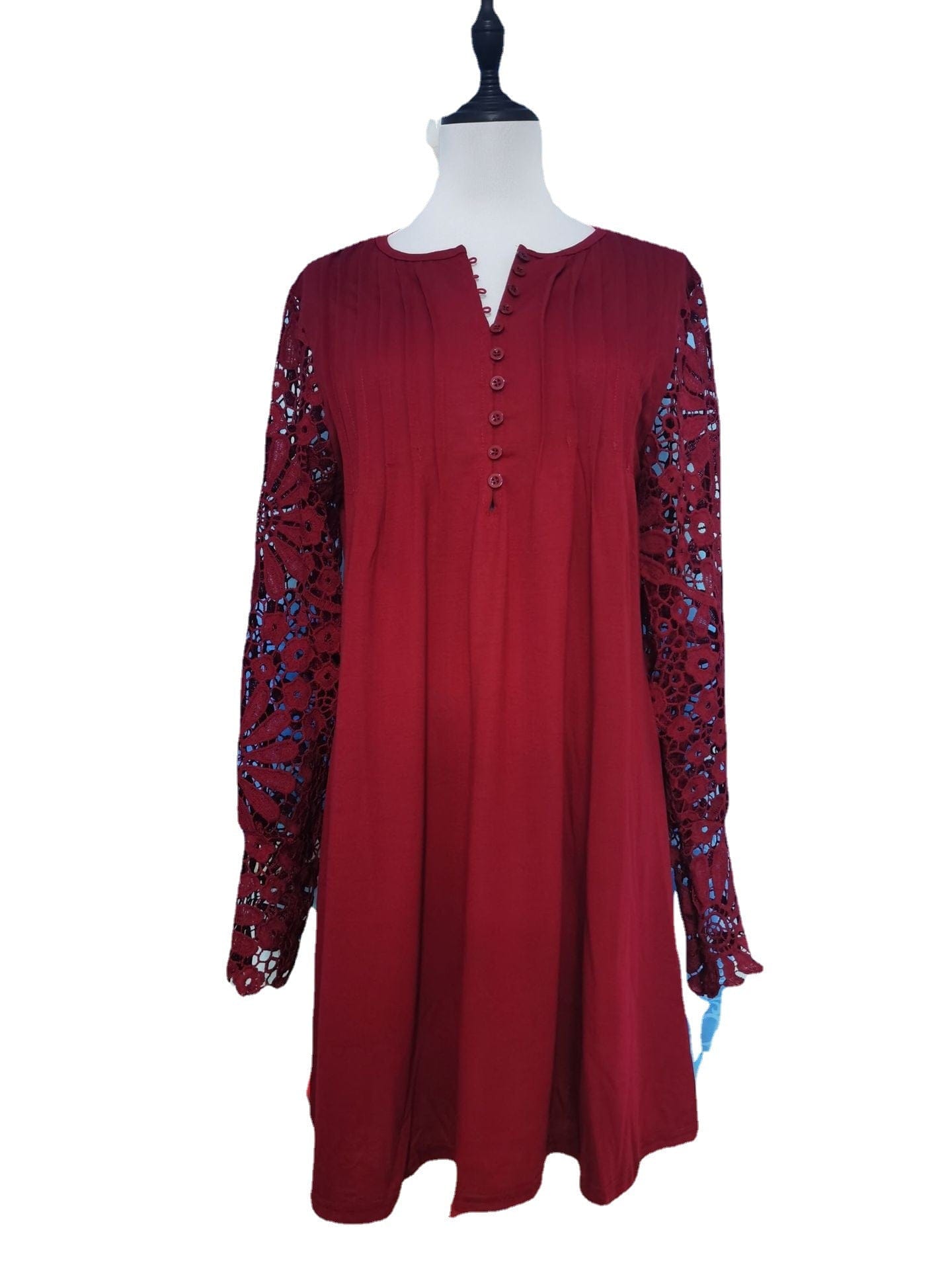 Women’s Lace Commuter Blouse | Elegant Solid Color Top - Image 2