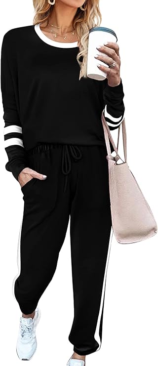 Women's Elasticized Waistband Striped Tracksuit Loungewear Set β Amazon Fashion Summer 2026
