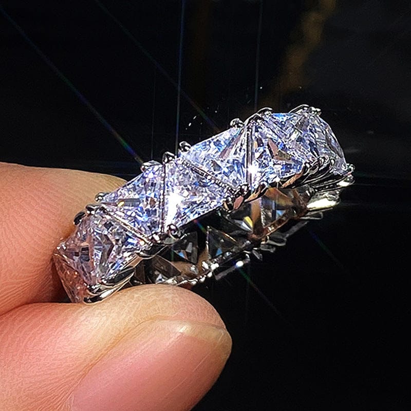 Geometric Zircon Ring for Women – Copper Inlaid Fashion Ring - Image 4