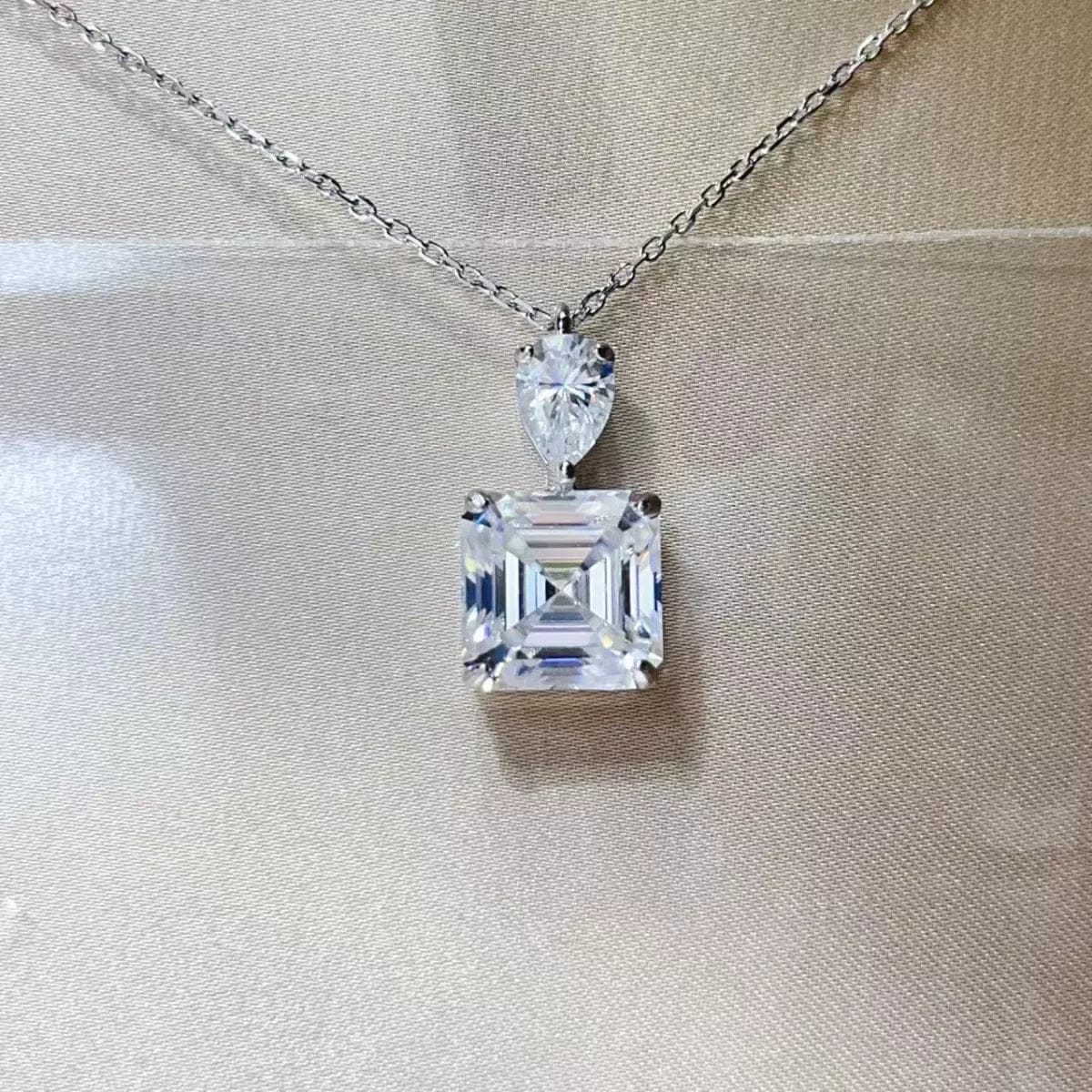 5.8 Carat Moissanite Necklace in 925 Sterling Silver Pendant Design - Image 4