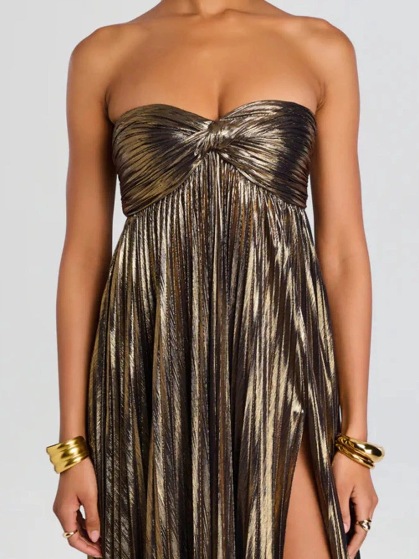 Split Sweetheart Neck Maxi Dress with Elegant Split Design - Image 2