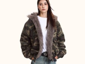 Women's Camouflage Jacket with Hood for Stylish Layering
