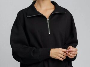 Half Zip Sweatshirt for Effortless Style with Drop Shoulders