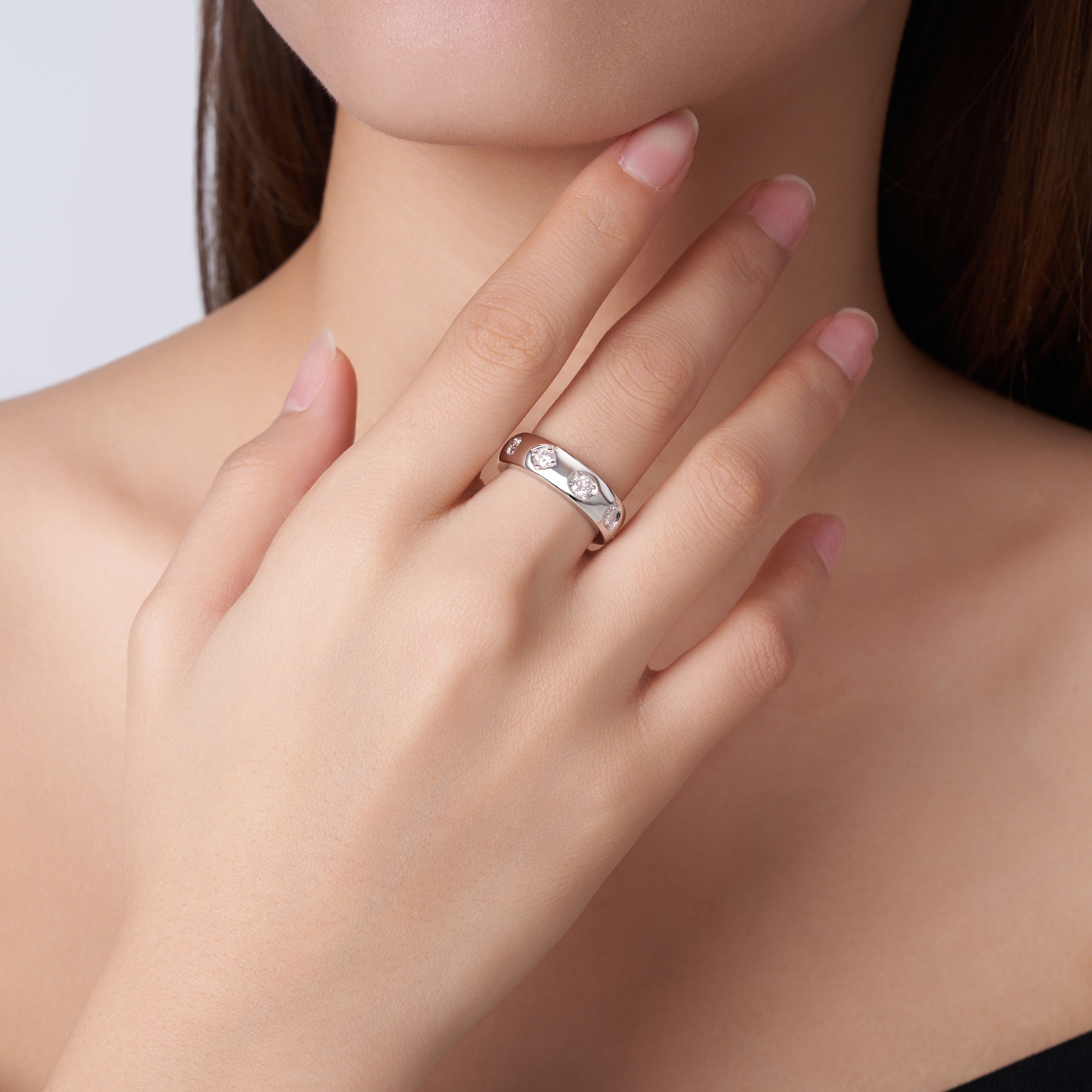 Minimalist Morganite Ring for Women | Platinum-Plated S925 Silver Jewelry - Image 2