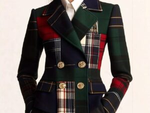 Double-breasted Wool Suit Jacket - Casual Plaid Style
