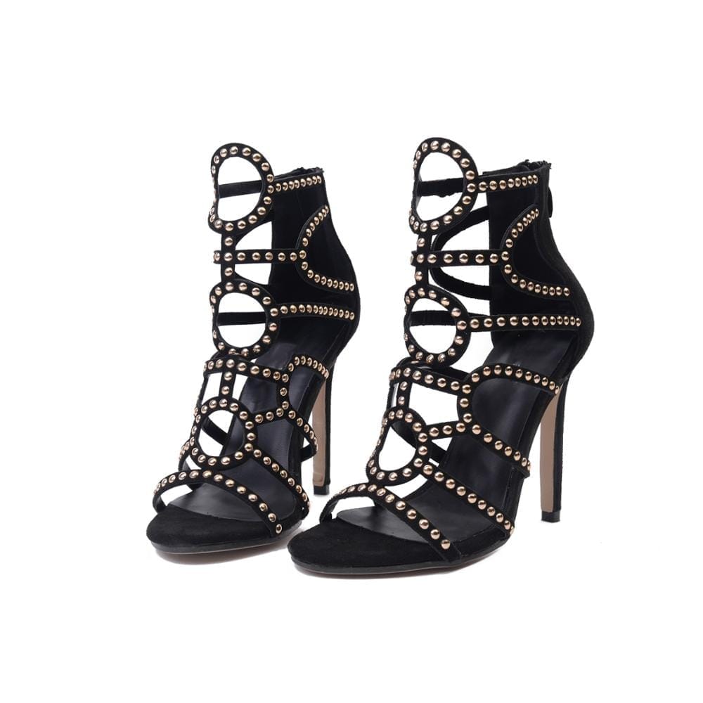 Women’s Suede High Heel Sandals | Hollow Fish Mouth Summer Heels