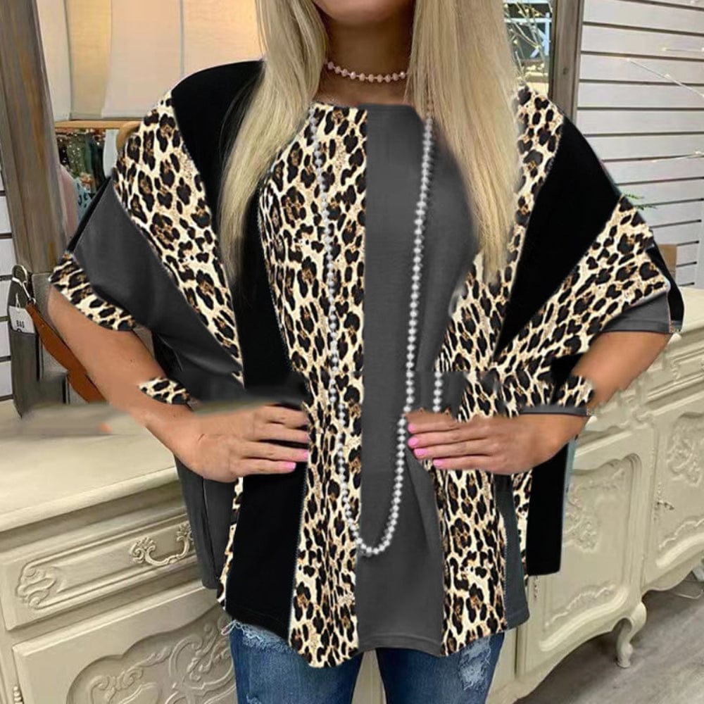 Women’s Loose Short Sleeve Blouse – Elegant Casual Tunic Top