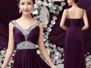 Women’s Elegant Evening Dress – Premium Polyester Blend Fabric