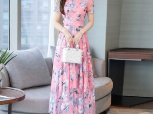 Long Skirt Plus Size Printed Dress for Effortless Style and Comfort - Plus Size Printed Long Skirt Dress