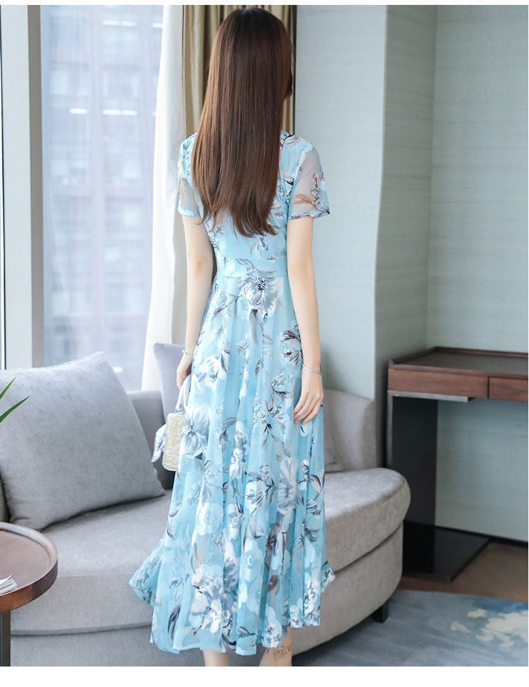Long Skirt Plus Size Printed Dress for Effortless Style and Comfort - Plus Size Printed Long Skirt Dress - Image 4