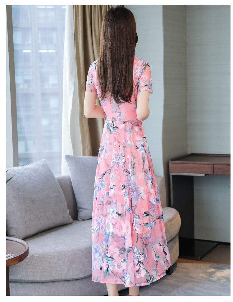 Long Skirt Plus Size Printed Dress for Effortless Style and Comfort - Plus Size Printed Long Skirt Dress - Image 3