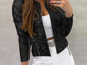 Women's Sequined Jacket for Stylish Occasions and Everyday Glam