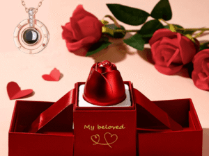 Valentine’s Day Gift: Ethnic Crystal Necklace with Rose Gift Box
