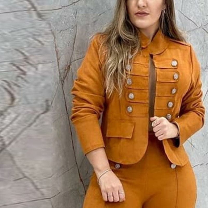 Women’s Yellow Two-Piece Set | Casual Jacket & Trousers Outfit - Image 4