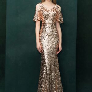 Elegant Gold Sequin Dress for Stunning Evening Looks