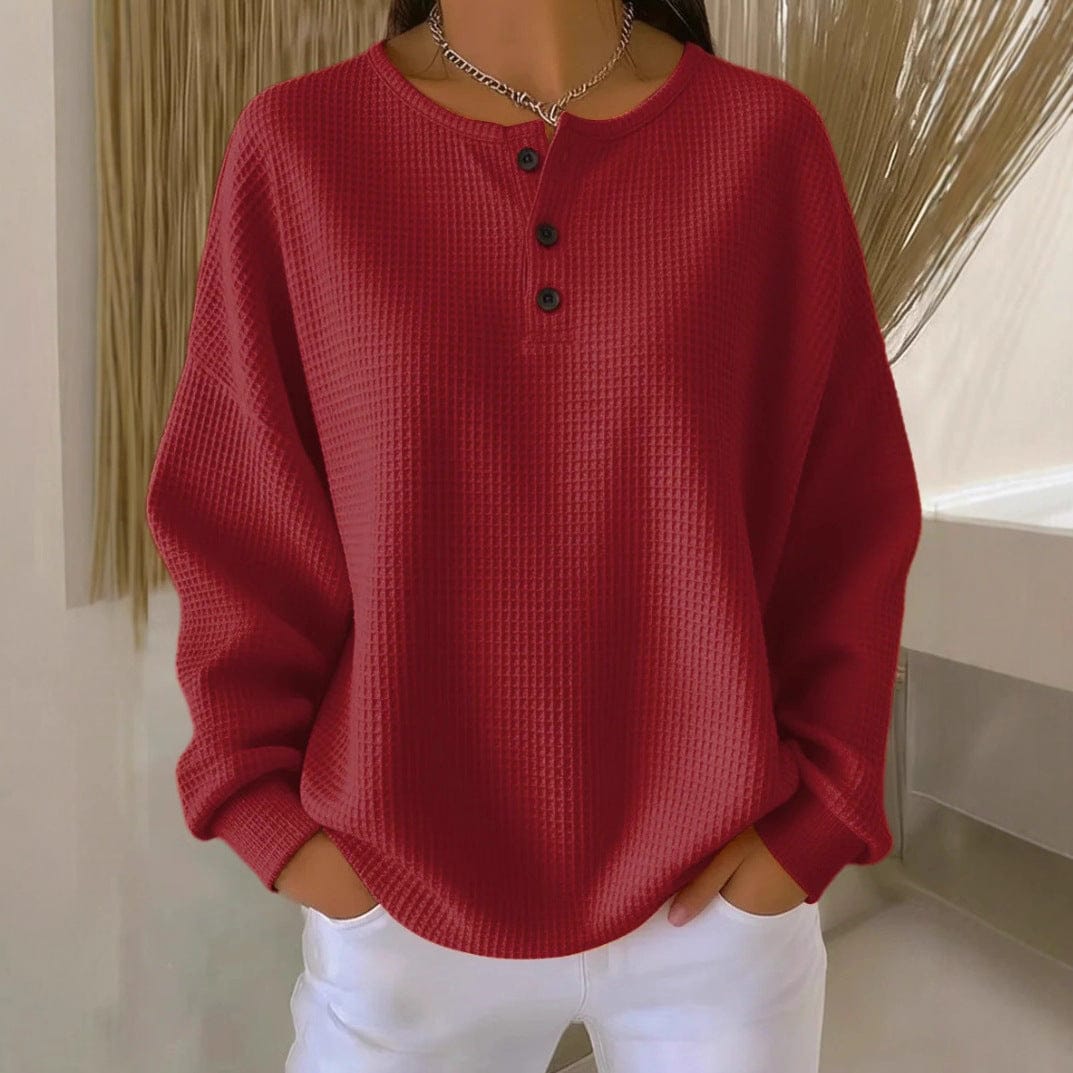 Long-sleeved Pullover T-shirt Round Neck Top - Image 3