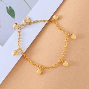 Women’s Gold Heart Bracelet | Electroplated Love Jewelry