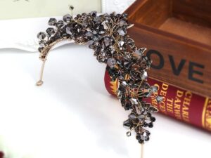 Vintage Rhinestone Crown – Patina Crystal Women’s Tiara