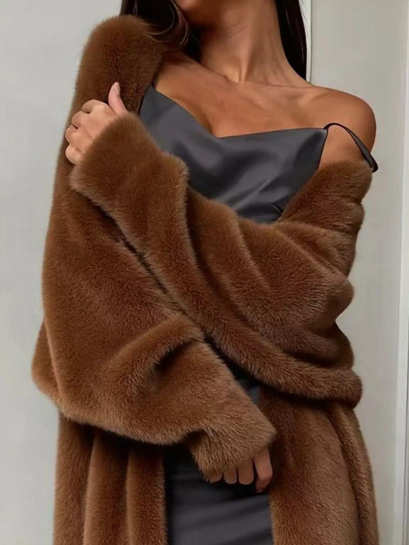 Fuzzy Open Front Cardigan for Effortless Cozy Layering and Stylish Comfort - Image 2