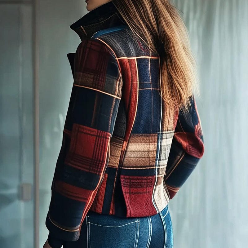 Vintage Women's Blazer With Stand Collar for Timeless Style - Image 2