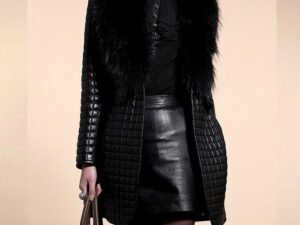 Women’s Artificial Fur Coat – Medium Length Warm Winter Jacket