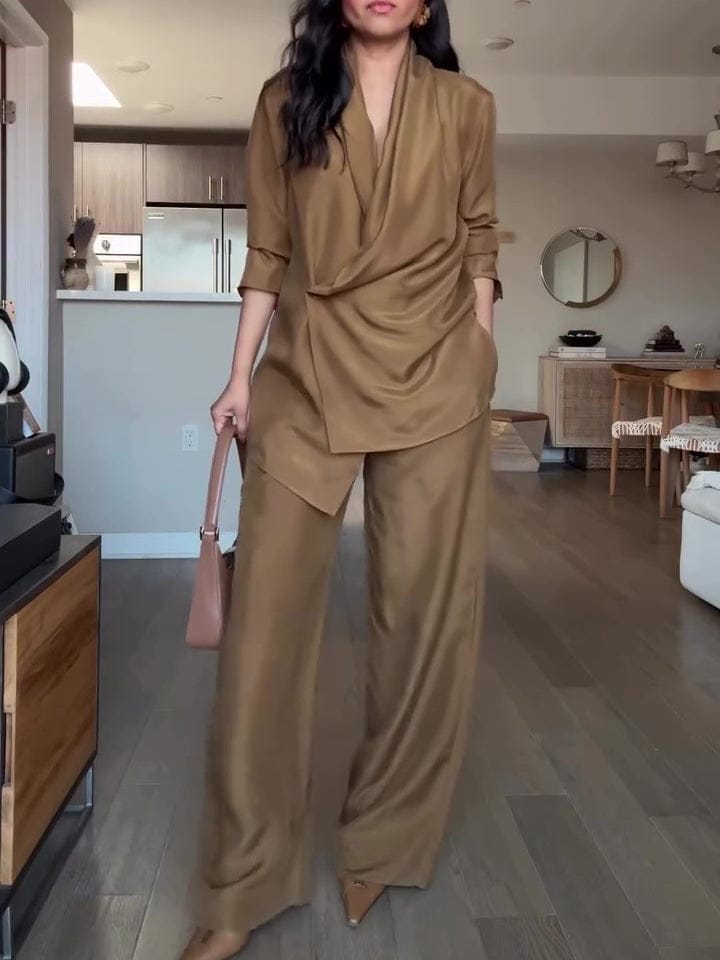 Women’s Elegant Blouse and Pants Set | Regular Fit Daily Outfit