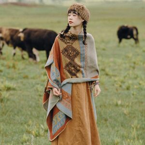 Boho Ethnic Winter Shawl: Stylish Talma Shawl for Winter Wear