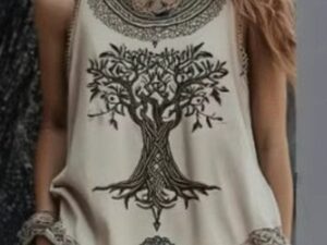 Artistic Vintage Tank Top | Slim Fit Summer Top