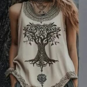 Artistic Vintage Tank Top | Slim Fit Summer Top